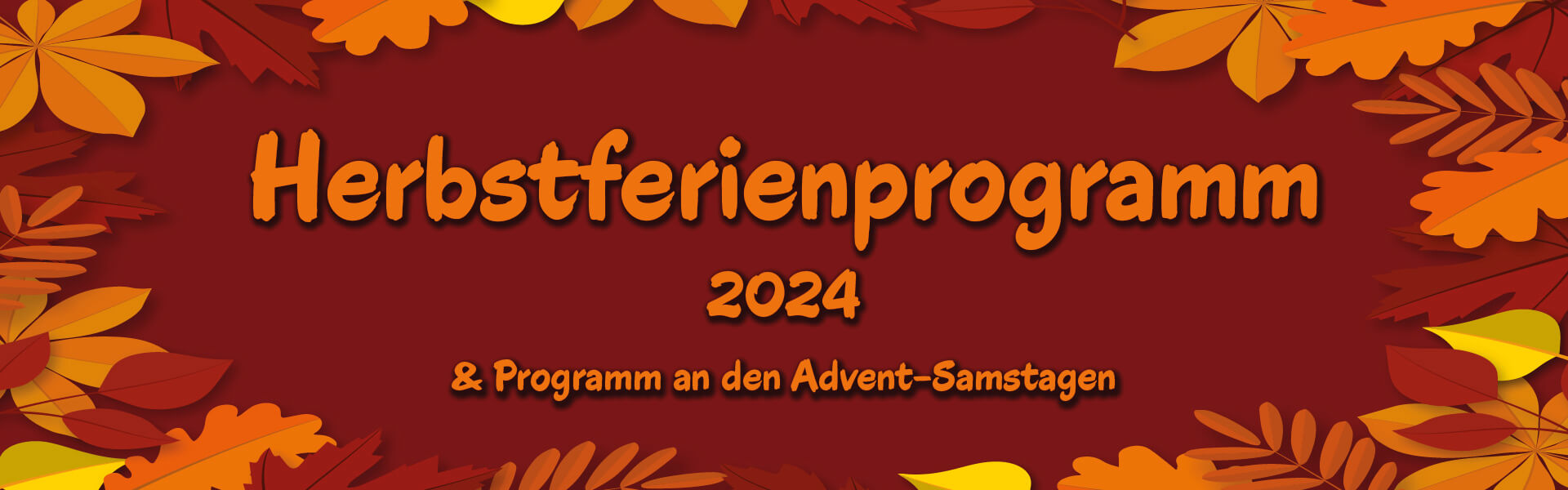 Banner für das Herbstferienprogramm der Stadt Moosburg a.d.Isar 2024