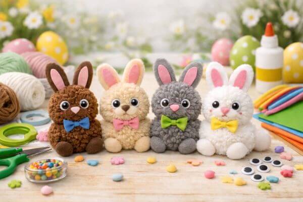 Wollbommel Osterhasen basteln im Jugendhaus